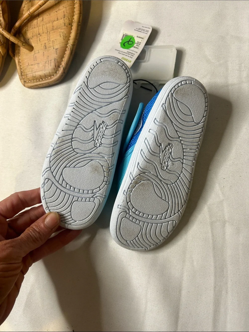 Speedo Kids Aqua Slip-On Water Shoes in Turquoise with Lime Accents